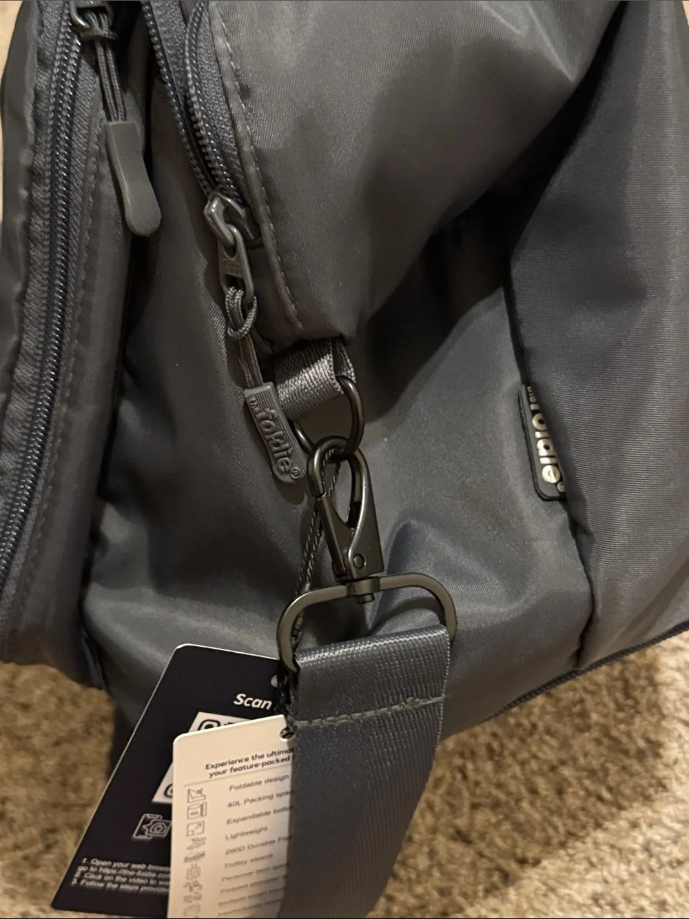 The Foldie Gray Foldable Travel Carry-on Tote